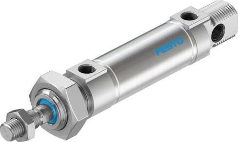Festo 19219 standards-based cylinder DSNU-25-25-P-A Based on DIN ISO 6432, for proximity sensing. Various mounting options, with or without additional mounting components. With elastic cushioning rings in the end positions. Stroke: 25 mm, Piston diameter: 25 mm, Pist