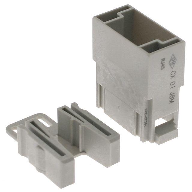 Mencom CX-01-J8M Standard MIXO Series, Rectangular Plug Insert for 1 RJ45 Male Crimp Connector and 8 data Contacts