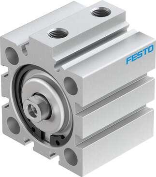 Festo 188233 short-stroke cylinder ADVC-40-10-I-P-A For proximity sensing, piston-rod end with female thread. Stroke: 10 mm, Piston diameter: 40 mm, Based on the standard: (* ISO 6431, * Hole pattern, * VDMA 24562), Cushioning: P: Flexible cushioning rings/plates at b