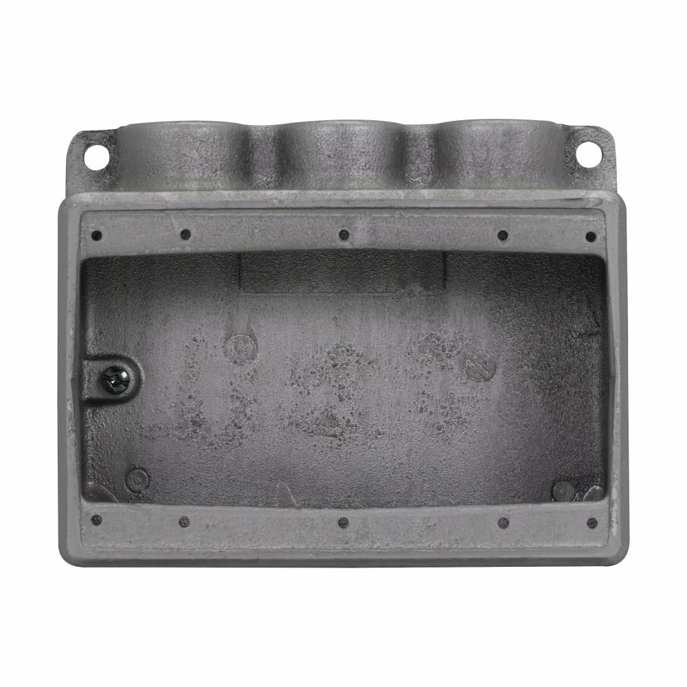 Eaton Corp FSS23 Eaton Crouse-Hinds series Condulet FS device box, Shallow, Feraloy iron alloy, Three-gang, S shape, 3/4"