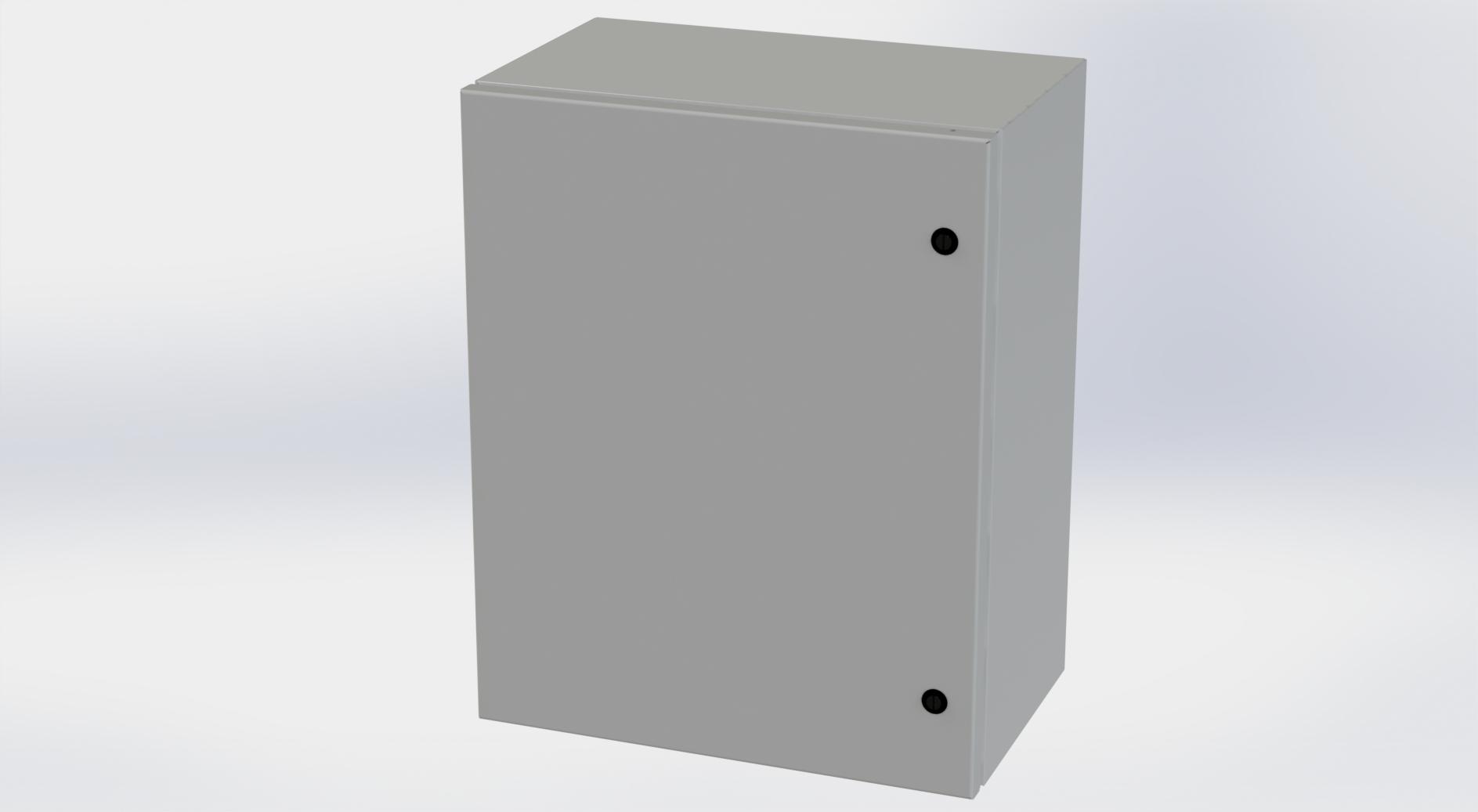Saginaw Control SCE-201610ELJ ELJ Enclosure, Height:20.00", Width:16.00", Depth:10.00", ANSI-61 gray powder coating inside and out. Optional sub-panels are powder coated white.