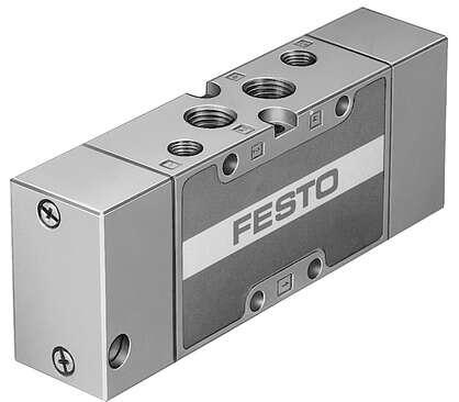 Festo 536053 pneumatic valve VL-5/3B-1/4-B-EX 5/3-way function, centre position pressurised Valve function: 5/3 pressurised, Type of actuation: pneumatic, Width: 32 mm, Standard nominal flow rate: 1600 l/min, Operating pressure: -0,9 - 10 bar