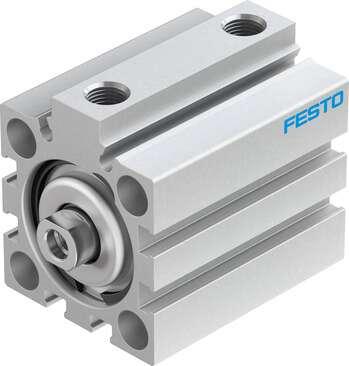 Festo 188208 short-stroke cylinder ADVC-32-25-I-P-A For proximity sensing, piston-rod end with female thread. Stroke: 25 mm, Piston diameter: 32 mm, Based on the standard: (* ISO 6431, * Hole pattern, * VDMA 24562), Cushioning: P: Flexible cushioning rings/plates at b