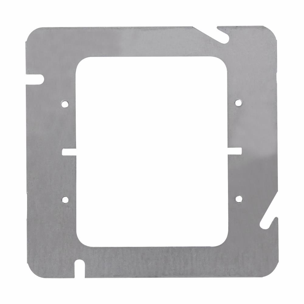 Eaton TP590 Eaton Crouse-Hinds series Square Cover, 4-11/16", Natural, Flat, Two device, Steel, Flat