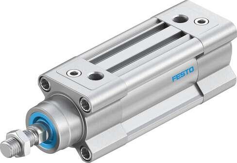 Festo 1376422 standards-based cylinder DSBC-32-25-PPVA-N3 With adjustable cushioning at both ends. Stroke: 25 mm, Piston diameter: 32 mm, Piston rod thread: M10x1,25, Cushioning: PPV: Pneumatic cushioning adjustable at both ends, Assembly position: Any