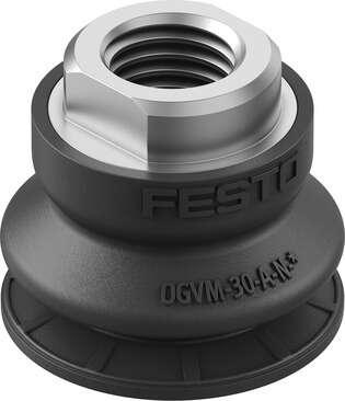 Festo 8073835 suction cup OGVM-30-A-N-G14F Suction cup height compensator: 9 mm, Min. workpiece radius: 25 mm, Nominal size: 4 mm, suction cup diameter: 30 mm, suction cup volume: 5,5 cm3