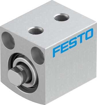 Festo 530568 short-stroke cylinder ADVC-12-5-P Without thread on piston rod Stroke: 5 mm, Piston diameter: 12 mm, Cushioning: P: Flexible cushioning rings/plates at both ends, Assembly position: Any, Mode of operation: double-acting