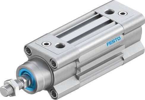 Festo 3656511 standards-based cylinder DSBC-32-20-D3-PPVA-N3 With adjustable cushioning at both ends. Stroke: 20 mm, Piston diameter: 32 mm, Piston rod thread: M10x1,25, Cushioning: PPV: Pneumatic cushioning adjustable at both ends, Assembly position: Any