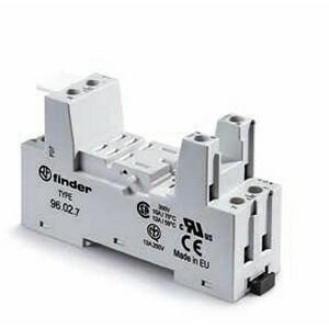 Finder 96.02.7SMA Plug-in socket with metallic retaining / release clip - Finder - Rated current 10A - Box-clamp connections - DIN rail mounting - White color - IP20