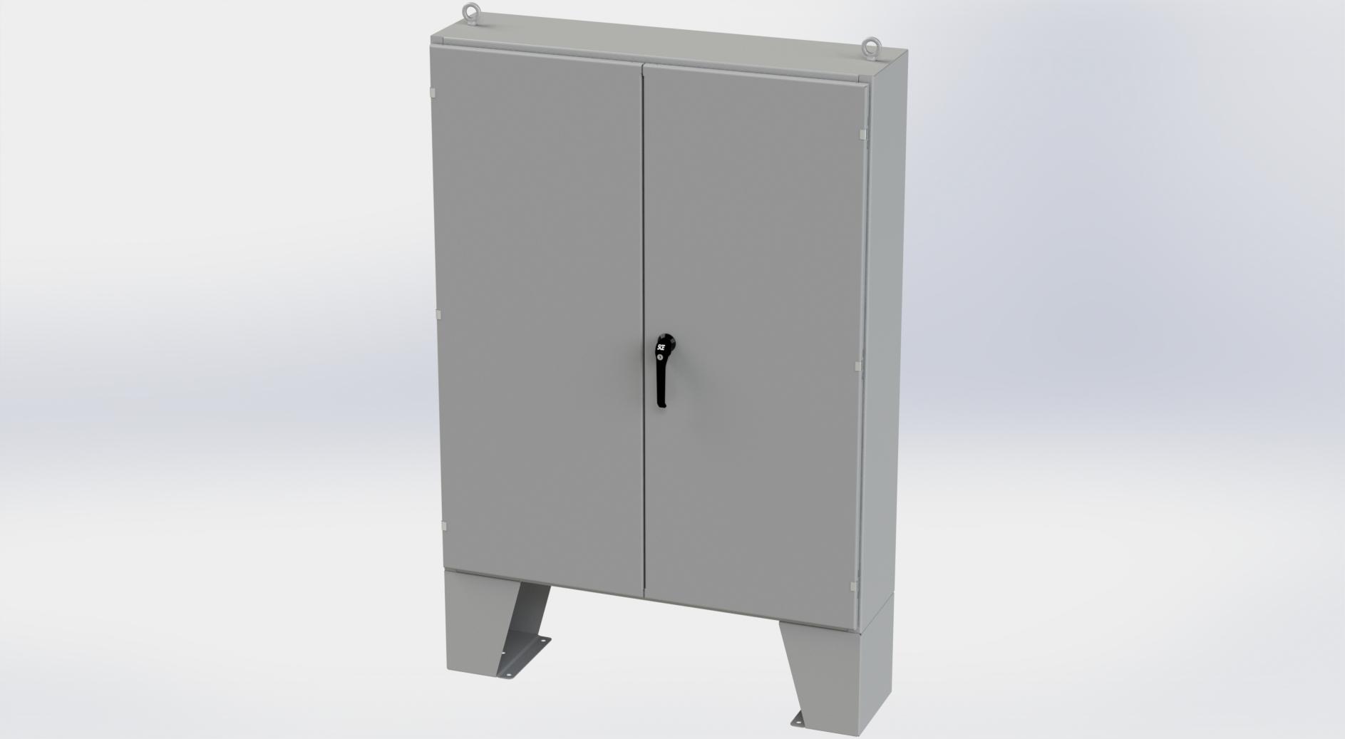 Saginaw Control SCE-604812LP 2DR LP Enclosure, Height:60.00", Width:48.00", Depth:12.00", ANSI-61 gray powder coating inside and out. Optional sub-panels are powder coated white.