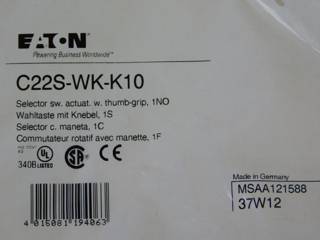 C22S-WK-K10 Part Image. Manufactured by Eaton.