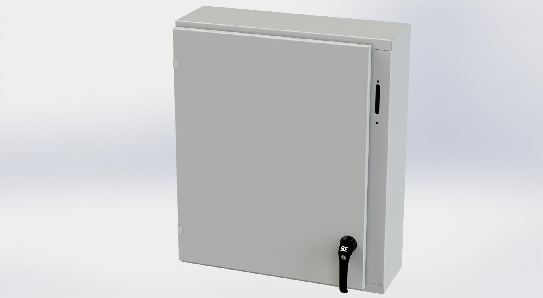Saginaw Control SCE-30XEL2508LPLG XEL LP Enclosure, Height:30.00", Width:25.38", Depth:8.00", RAL 7035 gray powder coating inside and out. Optional sub-panels are powder coated white.