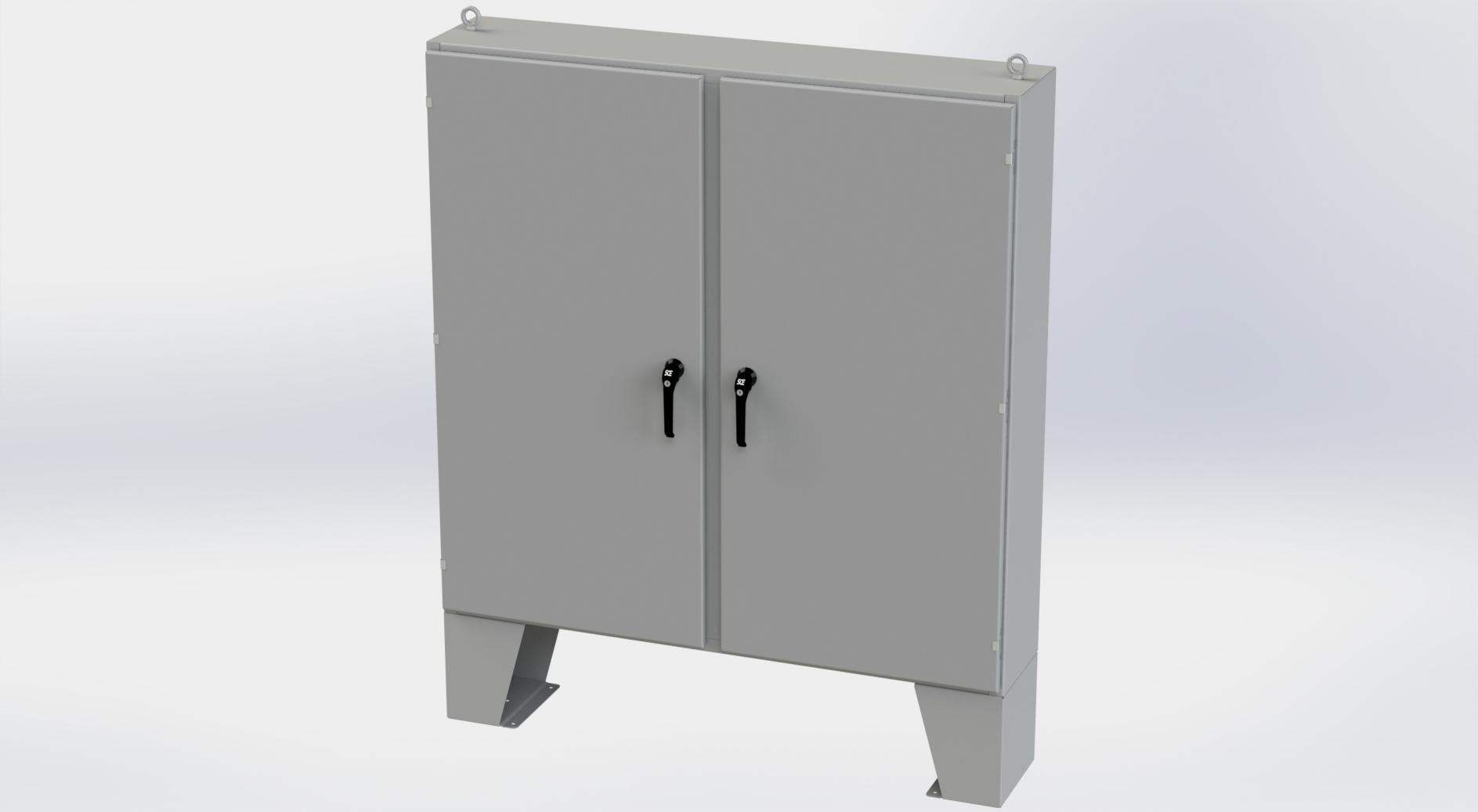 Saginaw Control SCE-60EL6012LPPL 2DR EL LPPL Enclosure, Height:60.00", Width:60.00", Depth:12.00", ANSI-61 gray powder coating inside and out. Optional sub-panels are powder coated white.