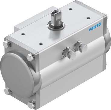 Festo 8047614 semi-rotary drive DFPD-20-RP-90-RD-F04 double-acting, rack and pinion engineering design, connection pattern to NAMUR VDI/VDE 3845 for mounting solenoid valves, position sensors and positioners, standard connection to process valve fitting ISO 5211. Size 