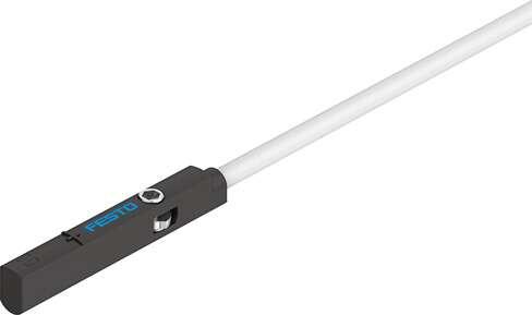 Festo 551369 proximity sensor SME-10M-ZS-24V-E-2,5-L-OE Suitable for C-slot. Design: for round slot, Conforms to standard: EN 60947-5-2, Authorisation: (* RCM Mark, * c UL us - Listed (OL)), CE mark (see declaration of conformity): to EU directive for EMC, Special cha