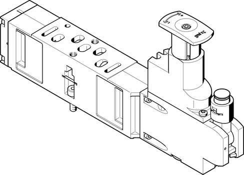 Festo 543527 regulator plate VABF-S3-1-R1C2-C-10 For valve terminal VDMA-01/02, standard port pattern to 15407-1, up to 10 bar. Width: 26 mm, Based on the standard: ISO 15407-1, Assembly position: Any, Pneumatic vertical stacking: Pressure regulator for 1, Controller 