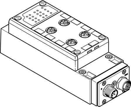 Festo 549044 AS-i module VAEM-S6-S-FAS-4-4E Fieldbus interface: (* Socket M12x1/4-pin, * Plug, M12x, 4-pin), Device-specific diagnostics: (* Short-circuit / overload, inputs, * Undervoltage, * Via periphery error:), Assembly position: Any, Max. number of valve positio