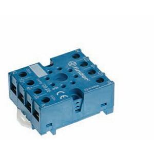 Finder 90.26SMA Plug-in socket (octal) with metallic retaining / release clip - Finder - Rated current 10A - Screw-clamp connections - DIN rail / Panel mounting - Blue color