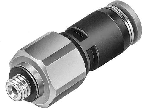 Festo 153954 rotary push-in fitting QSR-1/8-1/4-U 360° rotatable, with ball bearing, male thread with external hexagon. Size: Standard, Nominal size: 3,4 mm, Type of seal on screw-in stud: coating, Assembly position: Any, Container size: 1