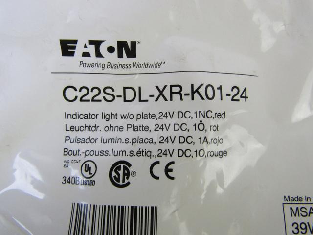 C22S-DL-XR-K01-24 Part Image. Manufactured by Eaton.