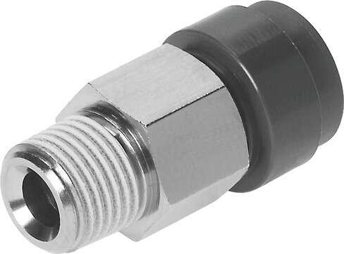 Festo 160508 push-in fitting QS-V0-3/8-12 male thread with external hexagon. Size: Standard, Nominal size: 11 mm, Material fire test: (* UL94 V-0 (housing), * UL94 V-0 (releasing ring)), Type of seal on screw-in stud: coating, Design structure: Push/pull principle
