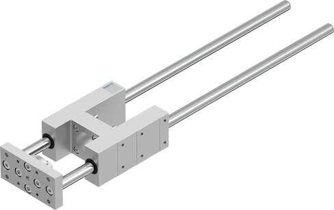 Festo 2783080 guide unit EAGF-V2-KF-40-400 For electric cylinder ESBF. Size: 40, Stroke: 400 mm, Reversing backlash: 0 µm, Assembly position: Any, Guide: Recirculating ball bearing guide