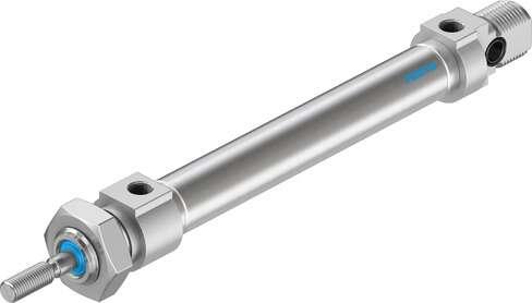 Festo 19186 standards-based cylinder DSNU-10-50-P-A Based on DIN ISO 6432, for proximity sensing. Various mounting options, with or without additional mounting components. With elastic cushioning rings in the end positions. Stroke: 50 mm, Piston diameter: 10 mm, Pist