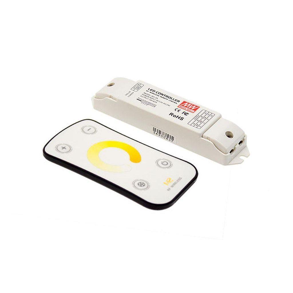 MEAN WELL RFP-M2M3-3A Remote and receiver control kits; Remote input 3VDC; Receiver Input 12-24VDC; Output 108W(12VDC) 216W(24VDC); Control color temperature and brightness