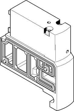 Festo 527581 supply plate CPVSC1-SP For compressed air supply, valve terminal CPV-SC. Materials note: Conforms to RoHS