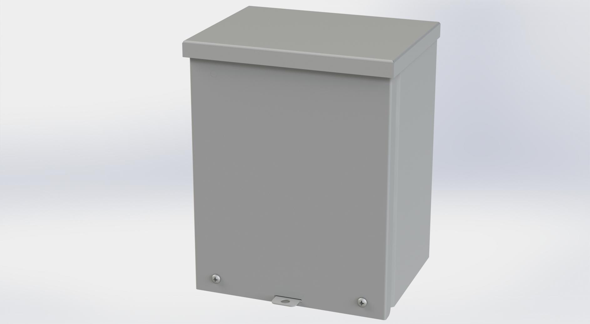 Saginaw Control SCE-10R86 Type-3R Screw Cover Enclosure, Height:10.00", Width:8.00", Depth:6.00", ANSI-61 gray powder coating inside and out.
