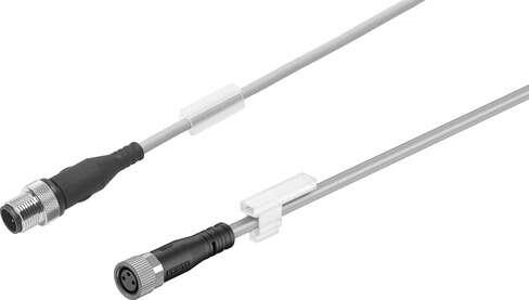 Festo 8091512 connecting cable NEBU-M8G3-K-1-N-M12G3 Conforms to standard: (* Core colours and connection numbers to EN 60947-5-2, * EN 61076-2-101, * EN 61076-2-104), Cable identification: Without inscription label holder, Product weight: 39 g, Electrical connection 1