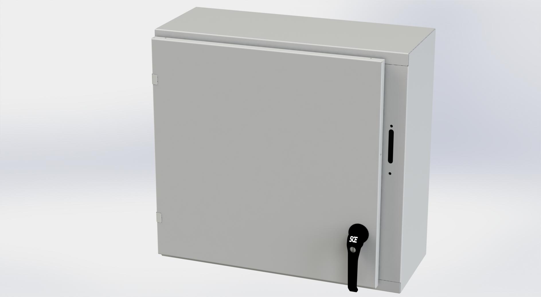 Saginaw Control SCE-24XEL2510LPLG XEL LP Enclosure, Height:24.00", Width:25.38", Depth:10.00", RAL 7035 gray powder coating inside and out. Optional sub-panels are powder coated white.