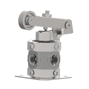 Humphrey V250C31021 Mechanical Valves, Roller Cam Operated Valves, Number of Ports: 3 ports, Number of Positions: 2 positions, Valve Function: Normally closed, Piping Type: Inline, Direct piping, Options Included: Mounting base, Approx Size (in) HxWxD: 3.44 x 1.56 DIA