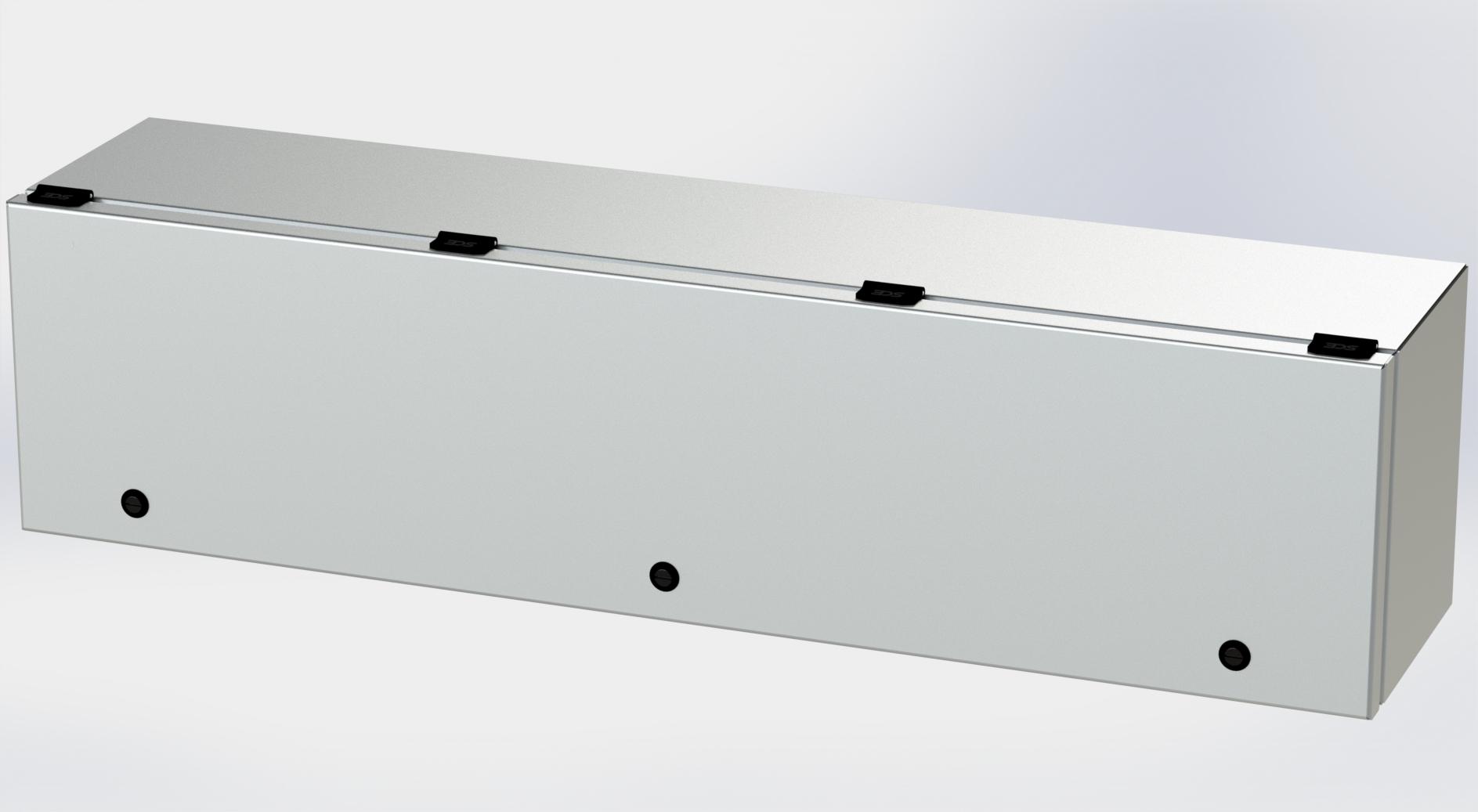 Saginaw Control SCE-L9368ELJSS S.S. ELJ Trough Enclosure, Height:9.00", Width:36.00", Depth:8.00", #4 brushed finish on all exterior surfaces. Optional sub-panels are powder coated white.
