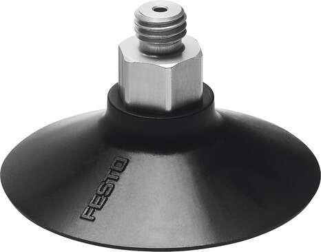 Festo 525980 suction cup ESS-60-GT-M10 easily interchangeable, Height compensator for suction-cup holder: 6 mm, Min. workpiece radius: 75 mm, Nominal size: 2,5 mm, suction cup diameter: 60 mm, suction cup volume: 11,3 cm3