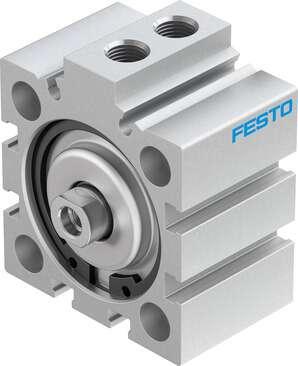 Festo 188237 short-stroke cylinder ADVC-40-5-I-P No facility for sensing, piston-rod end with female thread. Stroke: 5 mm, Piston diameter: 40 mm, Based on the standard: (* ISO 6431, * Hole pattern, * VDMA 24562), Cushioning: P: Flexible cushioning rings/plates at bot