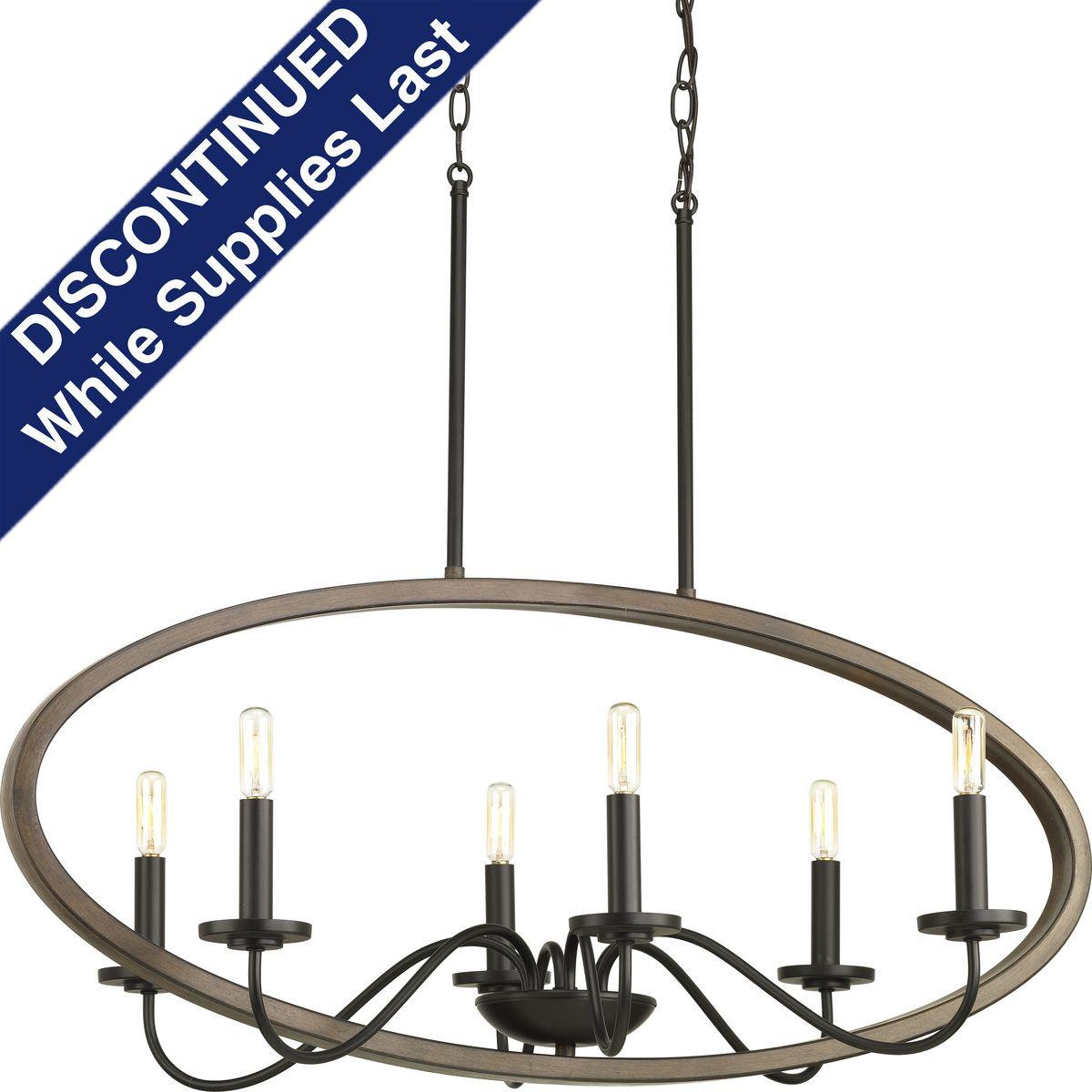 Hubbell P400082-020 With updated designs that honor the charm of early American styling, Fontayne six-light oval chandelier provides a timeless elegance to Rustic Farmhouse, Modern Farmhouse and Urban Industrial spaces. Impressive graphic elements take center stage, while ca