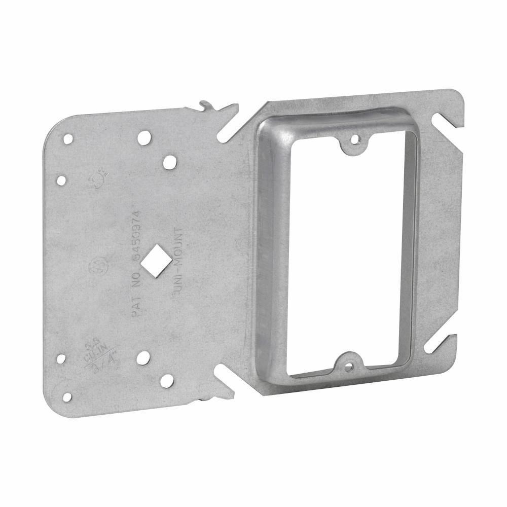Eaton TP32000 Eaton Crouse-Hinds series Uni-Mount Cover, 4", Raised surface, Steel, Single-gang, 3/4" raised, 5.5 cubic inch capacity