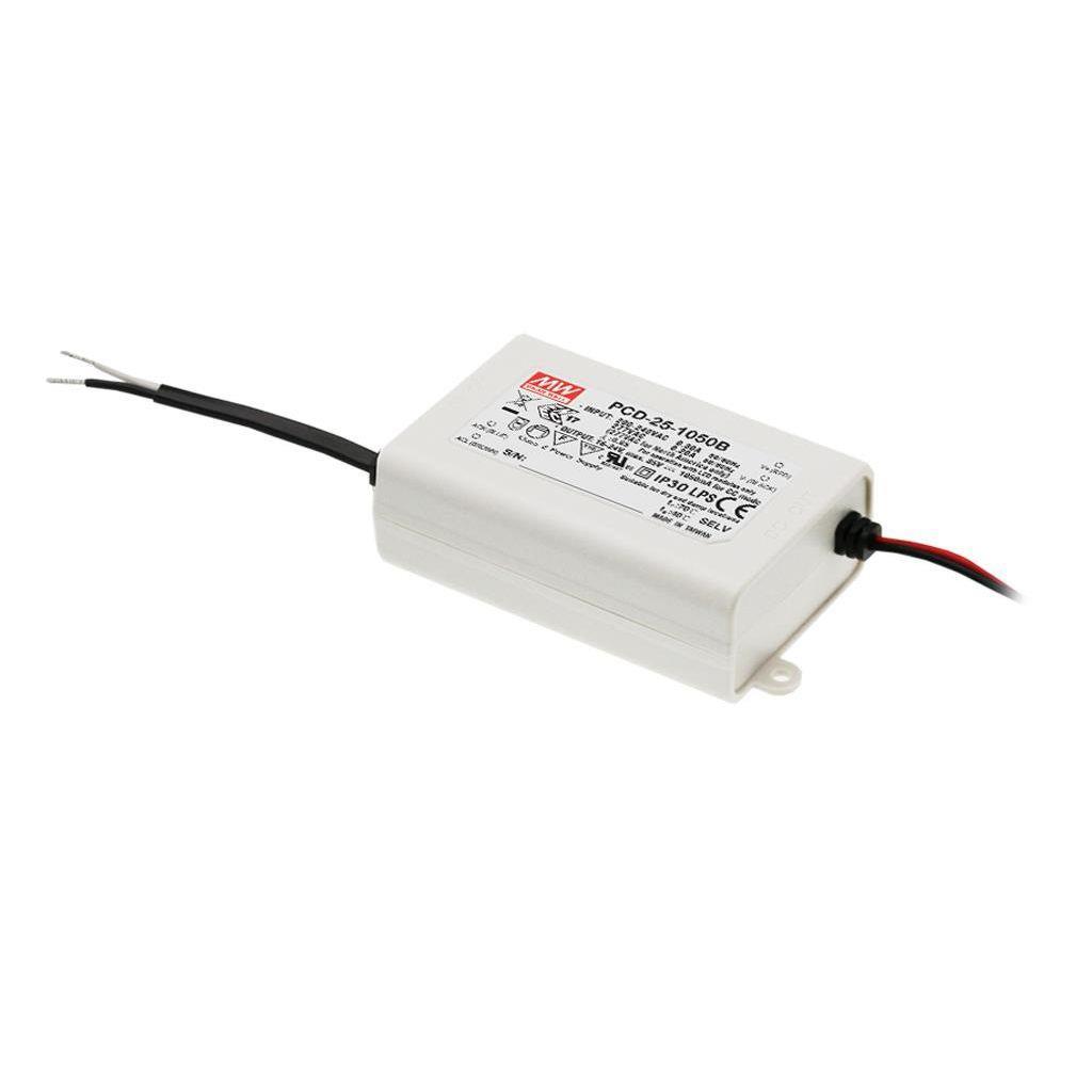 MEAN WELL PCD-25-700B AC-DC Single output LED driver Constant Current (CC); Output 0.7A at 24-36Vdc; AC phase-cut dimming