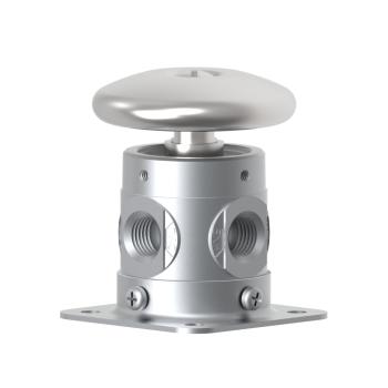 Humphrey 250PL31021A Manual Valves, Push Operated Valves, Number of Ports: 3 ports, Number of Positions: 2 positions, Valve Function: Normally closed, Piping Type: Inline, Direct piping, Options Included: Assembled mounting base, Approx Size (in) HxWxD: 2.61 x 1.56 DIA