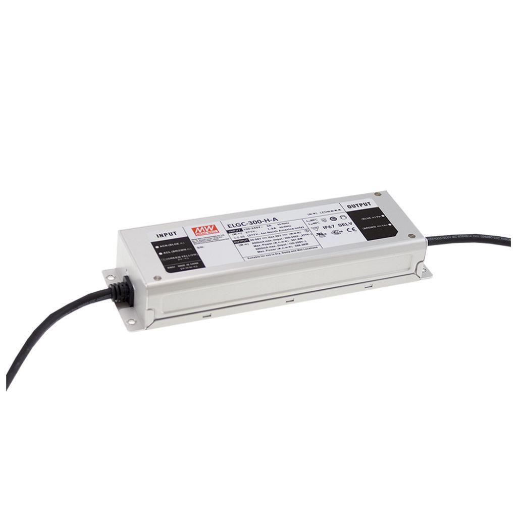 MEAN WELL ELGC-300-H-D2 AC-DC Single output LED driver Constant Power Mode with built-in PFC; Output 58Vdc at 5.6A; IP67; Smart timer dimming and programmable function
