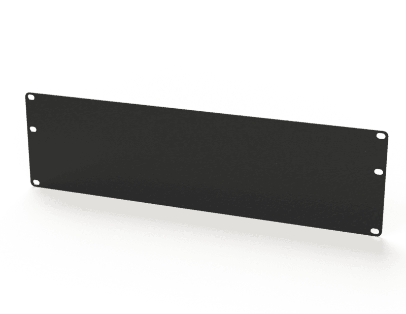 Saginaw Control SCE-19-3U Rack Filler Panel, Height:5.25", Width:19.00", Depth:0.08", RAL 9011 Black Sand Texture