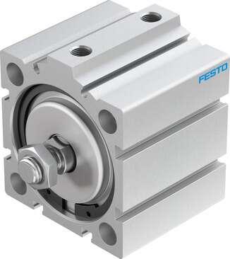 Festo 188294 short-stroke cylinder ADVC-63-20-A-P-A For proximity sensing, piston-rod end with male thread. Stroke: 20 mm, Piston diameter: 63 mm, Based on the standard: (* ISO 6431, * Hole pattern, * VDMA 24562), Cushioning: P: Flexible cushioning rings/plates at bot