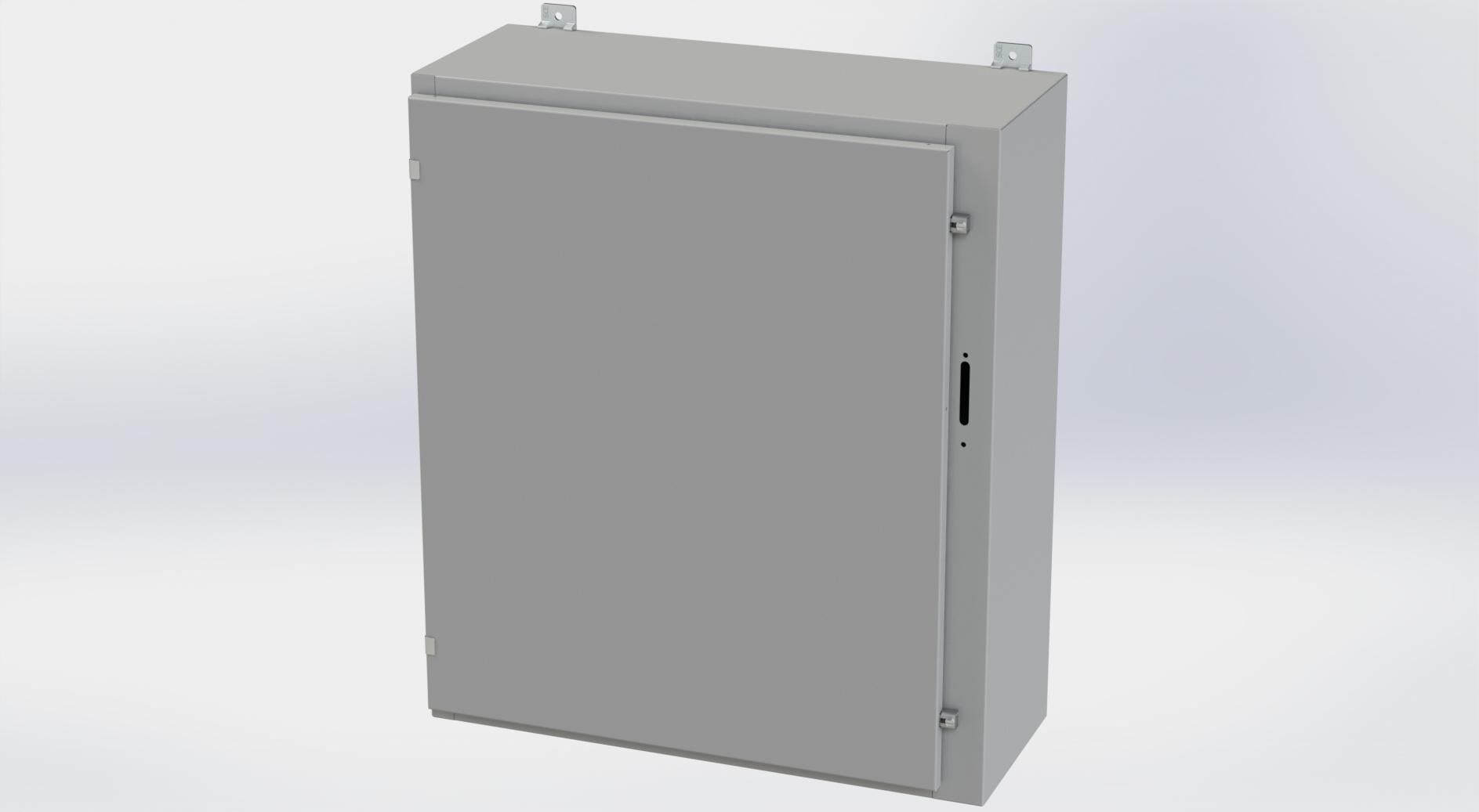 Saginaw Control SCE-36HS3112LP HS LP Enclosure, Height:36.00", Width:31.38", Depth:12.00", ANSI-61 gray powder coating inside and out. Optional sub-panels are powder coated white.