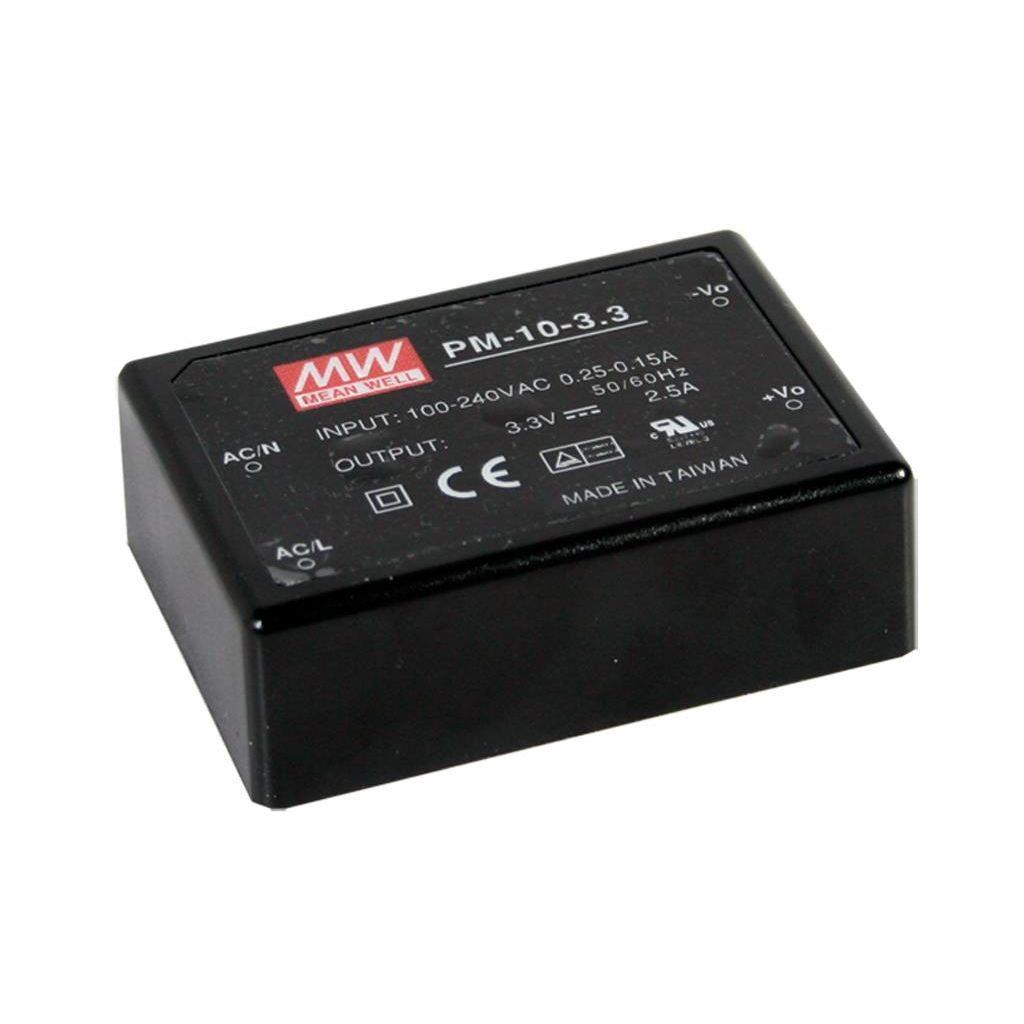 MEAN WELL PM-10-12 AC-DC Single output Medical Encapsulated power supply; Output 12Vdc at 0.85A; PCB mount; 2xMOPP; PM-10-12 is succeeded by MPM-10-12.
