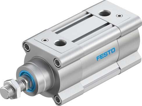 Festo 2125491 standards-based cylinder DSBC-63-30-PPVA-N3 With adjustable cushioning at both ends. Stroke: 30 mm, Piston diameter: 63 mm, Piston rod thread: M16x1,5, Cushioning: PPV: Pneumatic cushioning adjustable at both ends, Assembly position: Any