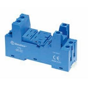 Finder 96.02SMA Plug-in socket with metallic retaining / release clip - Finder - Rated current 10A - Box-clamp connections - DIN rail mounting - Blue color - IP20