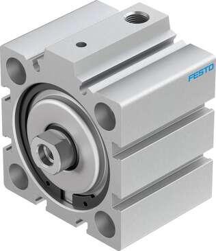 Festo 188252 short-stroke cylinder AEVC-50-10-I-P-A For proximity sensing, piston-rod end with female thread. Stroke: 10 mm, Piston diameter: 50 mm, Spring return force, retracted: 40 N, Based on the standard: (* ISO 6431, * Hole pattern, * VDMA 24562), Cushioning: P: