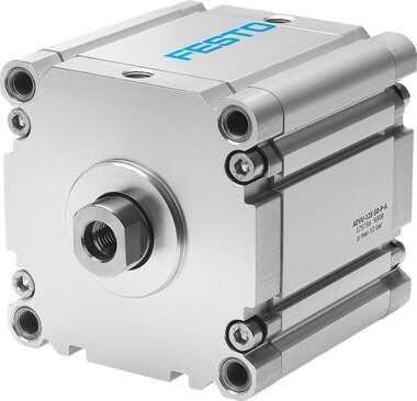 Festo 175751 compact cylinder ADVU-125-15-P-A For proximity sensing, piston-rod end with female thread. Stroke: 15 mm, Piston diameter: 125 mm, Cushioning: P: Flexible cushioning rings/plates at both ends, Assembly position: Any, Mode of operation: double-acting