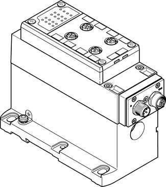 Festo 549042 electrical interface VABE-S6-1LF-C-A4-E Assembly position: Any, Fieldbus interface: (* Socket M12x1/4-pin, * Plug, M12x, 4-pin), Max. number of solenoid coils: 4, Number of slaves per device: 1, Maximum number of outputs: 4